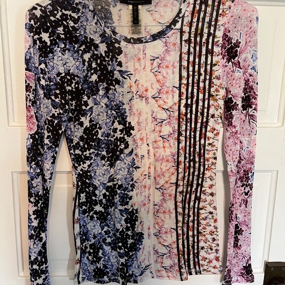 BCBG Maxazria Long Sleeve Floral Top - Picture 1 of 3